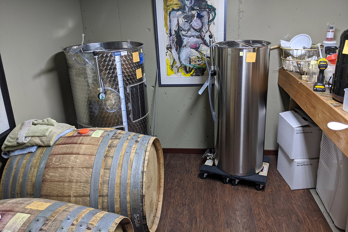 Barnello winery fermentation barrels